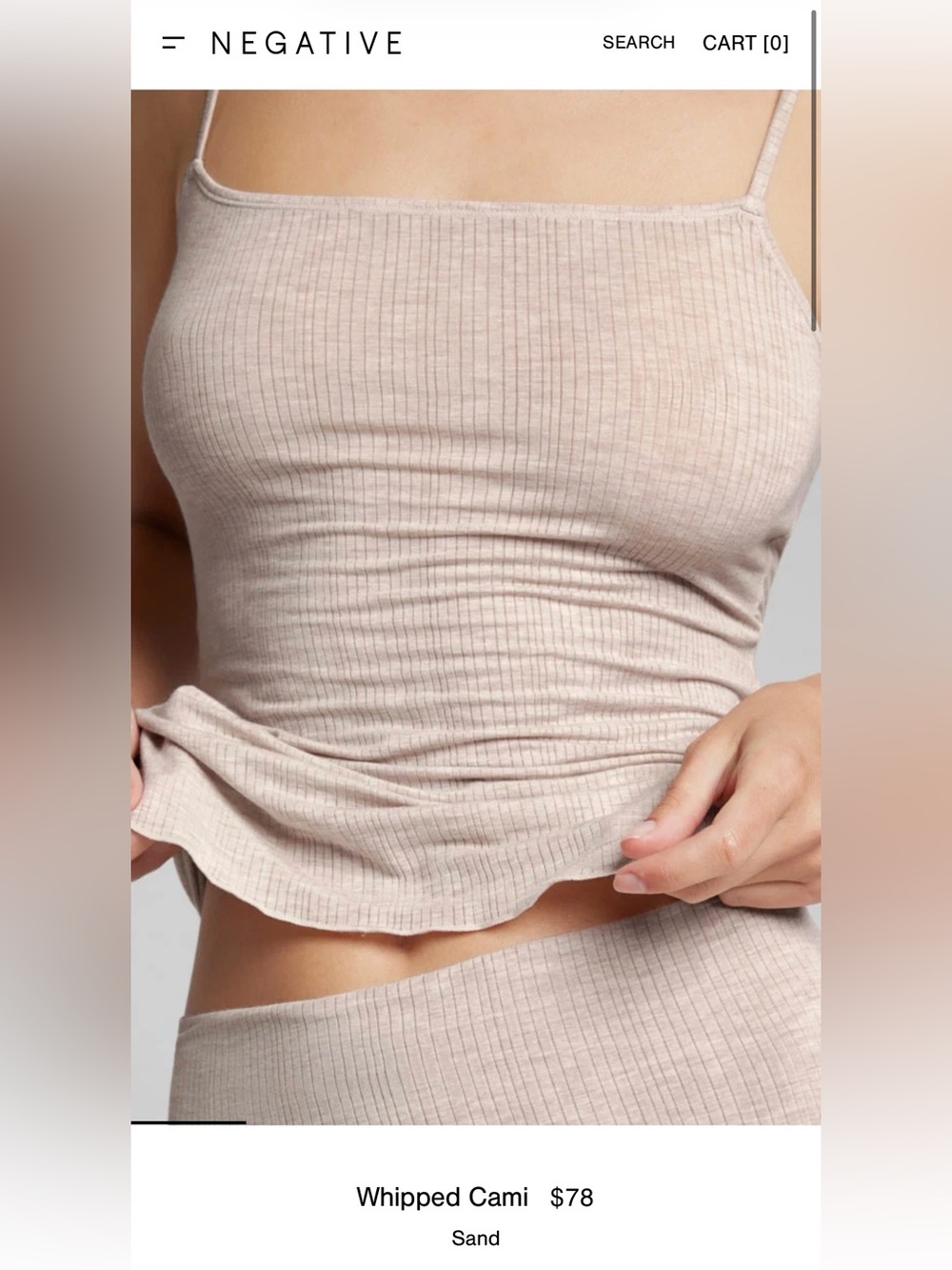 Negative Underwear Whipped Cami in Sand